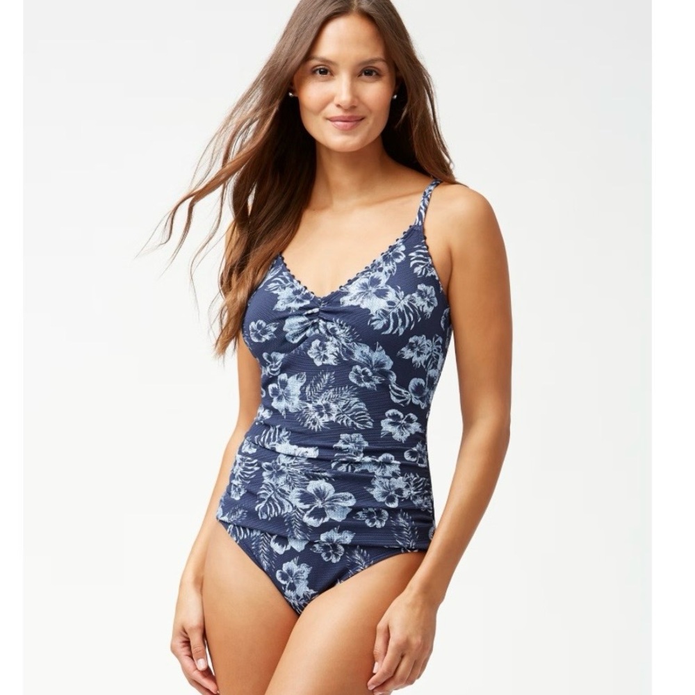 Tommy Bahama NWT Size 6 Chambray Blossoms One-Piece Swimsuit